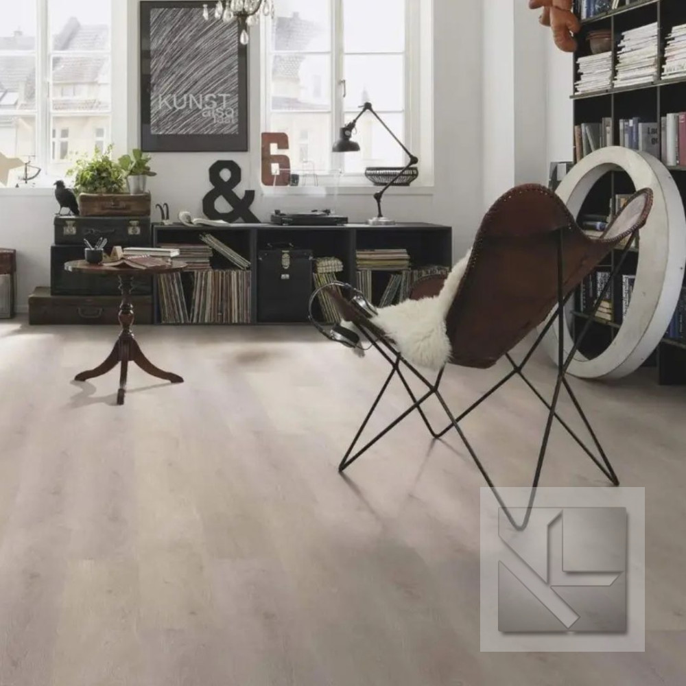 Кварц вінілова плитка для підлоги Wineo 400 DB Wood Balanced Oak Lightgrey DB286WL